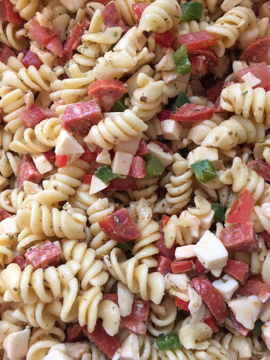 MarioTorch's tweet photo. Yes I know it's fall but it's 100 degrees here in L.A. so I made my summer pasta salad. Sue me. #SummerInTheFall #Fall #TechnicallyFall https://t.co/vljJg1U8g2