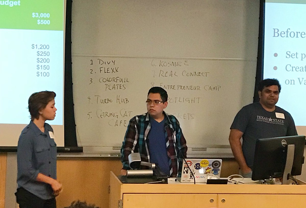 ATX_Mario's tweet photo. Up 1st: Better budgeting brought to you by Divvy @3DayStartup @txst #3DSTXST https://t.co/Rx9oIcftJW