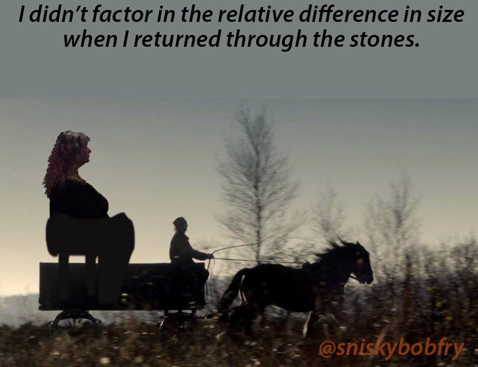 sniskybobfry's tweet photo. I think we need two horses - just saying. #Outlander #OutrageousOutlander #BumpyRide https://t.co/i4s5PNrHCO