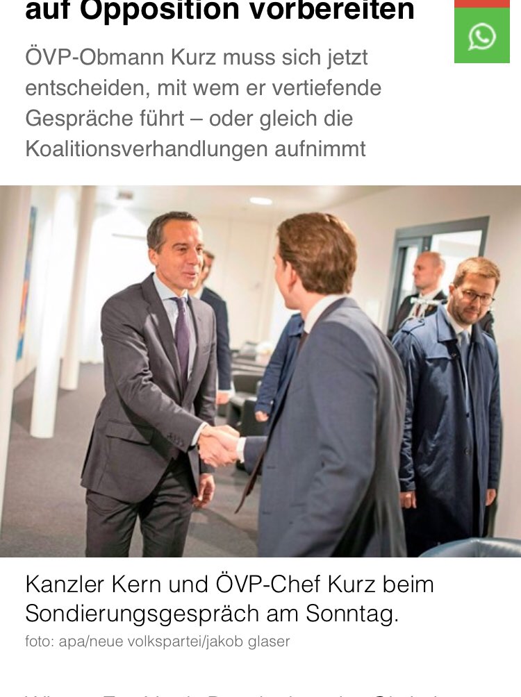 barbaratoth's tweet photo. Warum sehen wir nur dieses eine Bild von Sondierungen zwischen @sebastiankurz &amp; @KernChri? Lesen sie den fotocredit genau! #messagecontrol https://t.co/7wPqxwDo3V