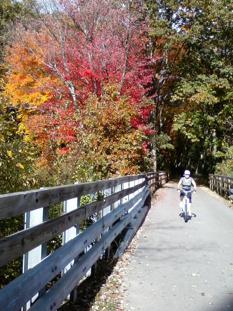 TMAN1108pm's tweet photo. GF on the #BruceFreemanBikeTrail. #IndianSummer2017 #FallFoliage https://t.co/4RuzG2rFaI