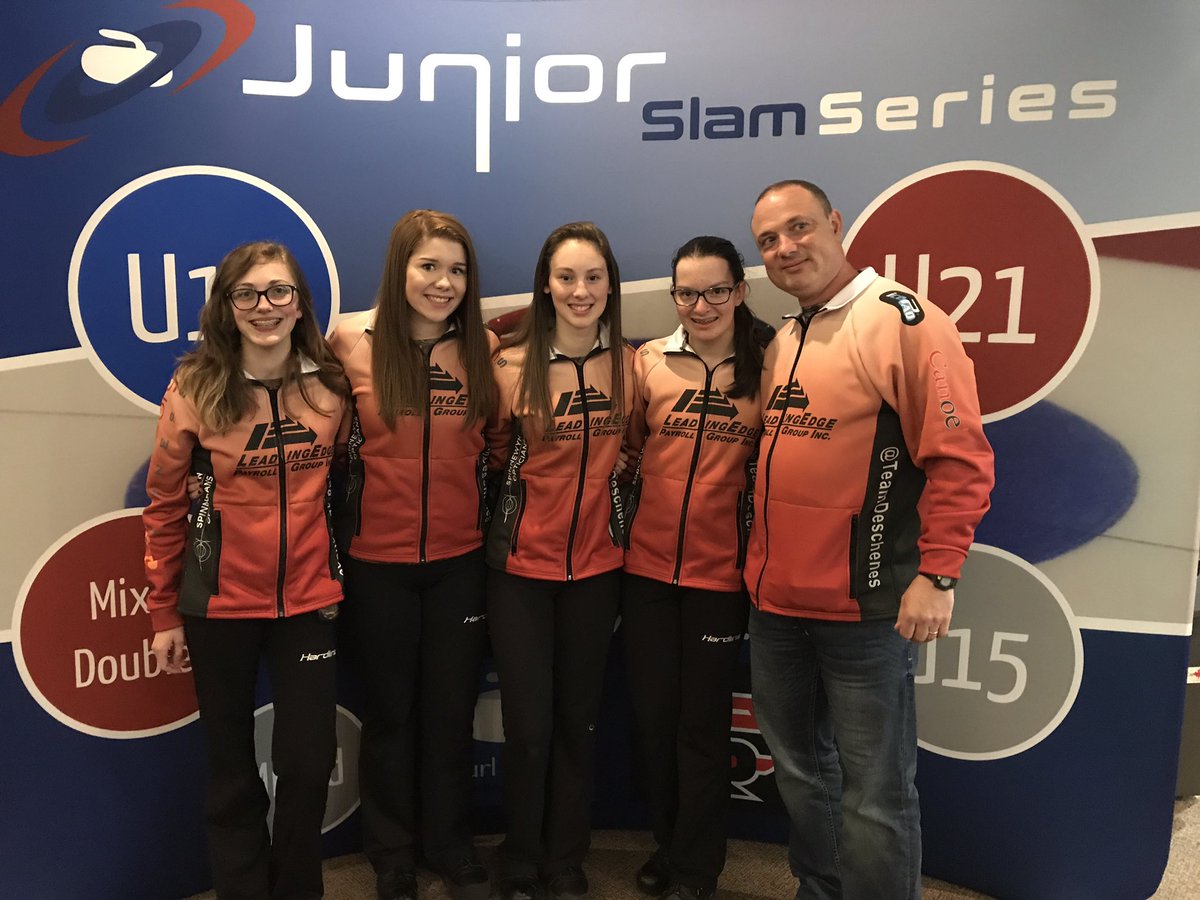 TeamDeschenes's tweet photo. We won the @SlamSeries U21 spiel @rideaucurling Club, and an invitational to the Grand Slam in Guelph in April.Thx everyone for your support https://t.co/F3IaLBbmmD