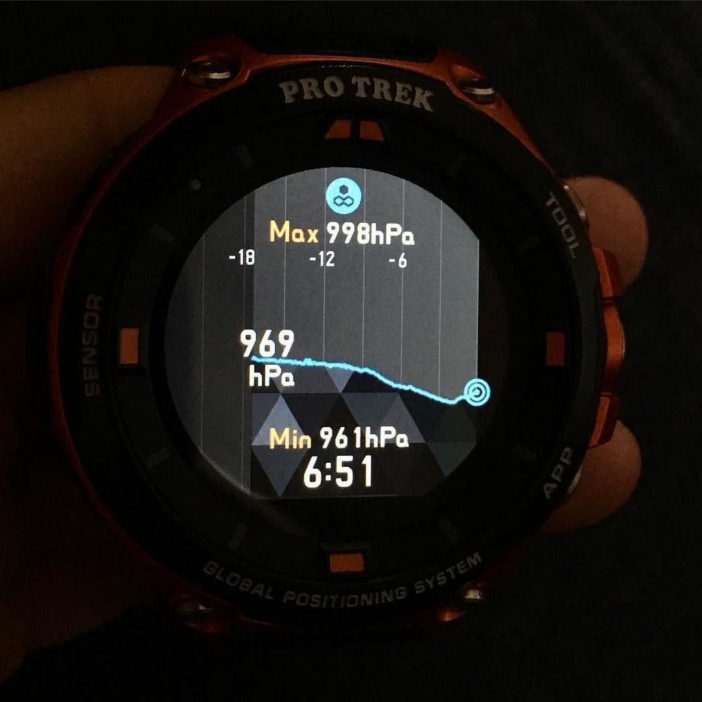 TAKAPPRS's tweet photo. 台風の動きに合わせてhPaの数値が変動。ちょっと弱まってきた。
#WSDF20  #CASIO #protrek #androidwear #プロトレックスマート https://t.co/S40pv0WTdE https://t.co/mjZOXeVWGr