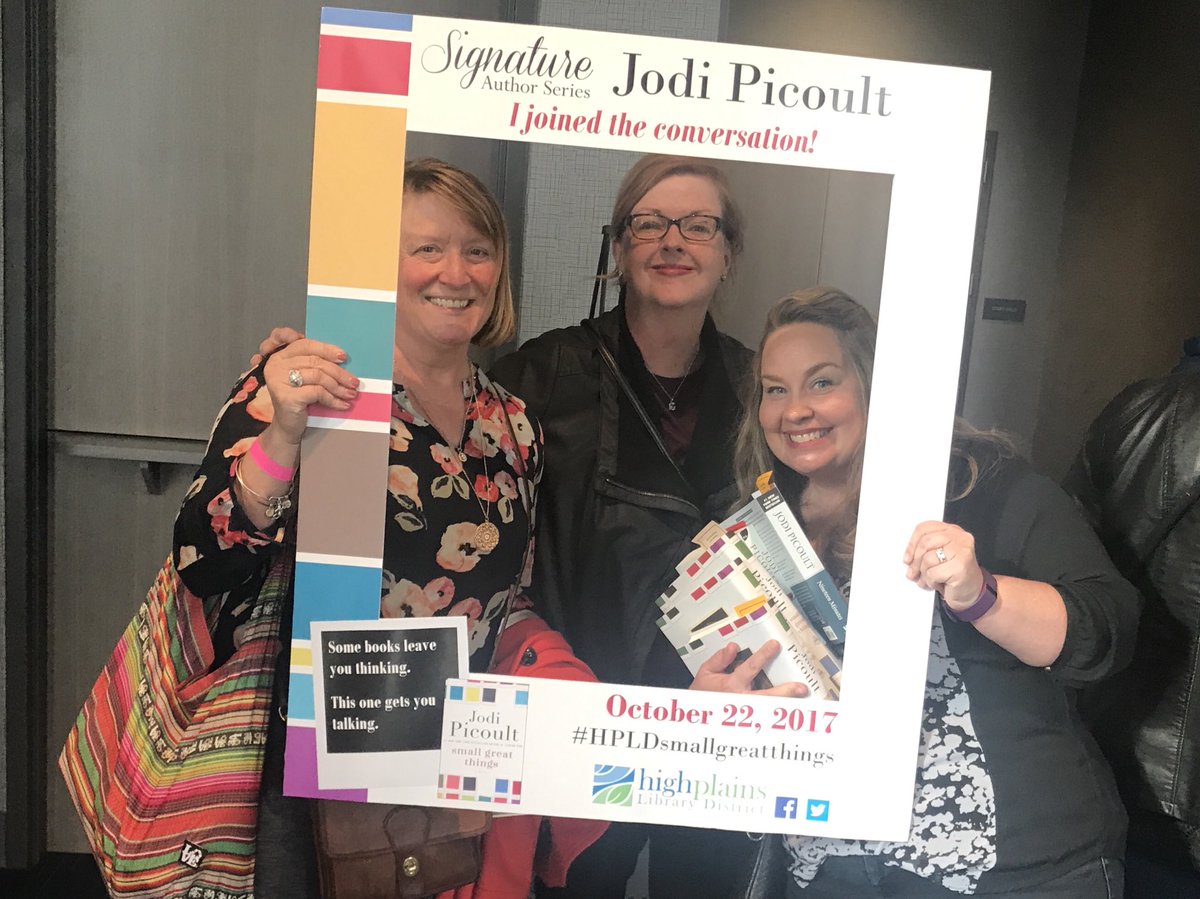 rhondaahrens's tweet photo. @jodipicoult powerful message, beautiful afternoon. Be the change. #empathy #HPLDsmallgreatthings https://t.co/DmVxig6NLm