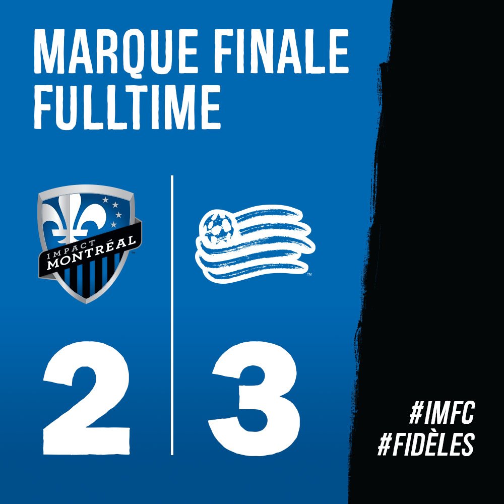 Marque finale - Full-time #IMFC 2-3 @NERevolution #MTLvNE #8ERNIER https://t.co/V1O1g2082N