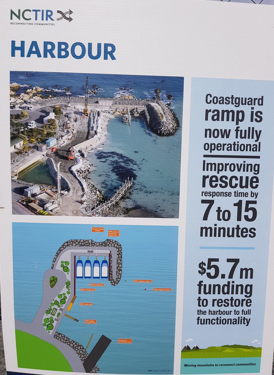 srustic's tweet photo. Amazing work being done @ #kaikoura on the South Bay Marina. Great work #NCTIR and all the crews working hard on the reinstatement https://t.co/eNDUEqc9Q2