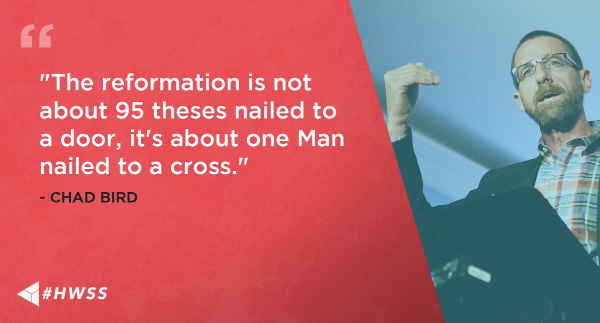 1517's tweet photo. “The reformation is not about 95 theses nailed to a door, it’s about one Man nailed to a cross.” -@birdchadlouis #HWSS https://t.co/OQP8SzGLbM