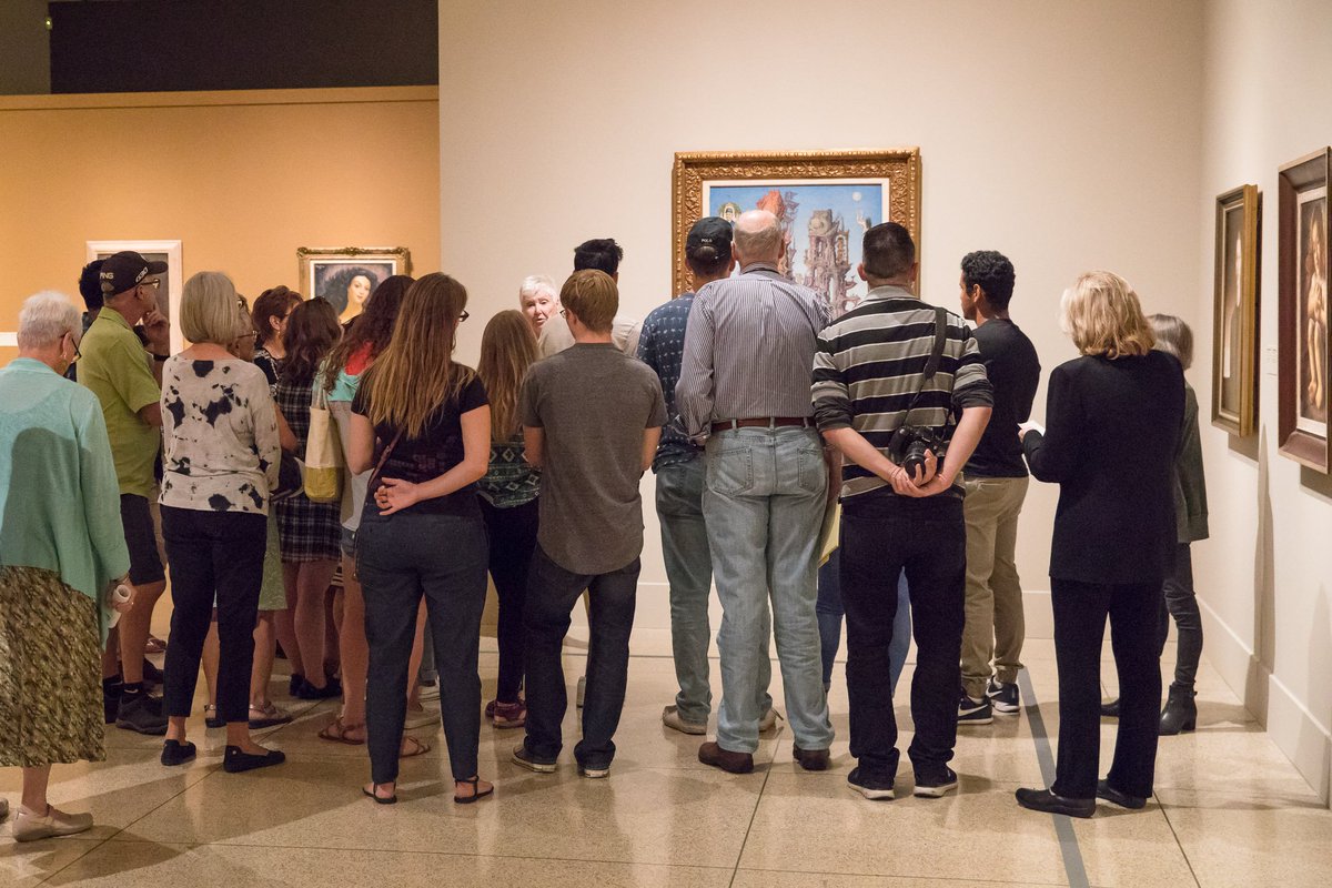 SDMA's tweet photo. Visitors got to learn about the works in #ModernMastersSDMA on the very first day of the opening. Ask about free tours on your next visit. https://t.co/g2bynczc5a