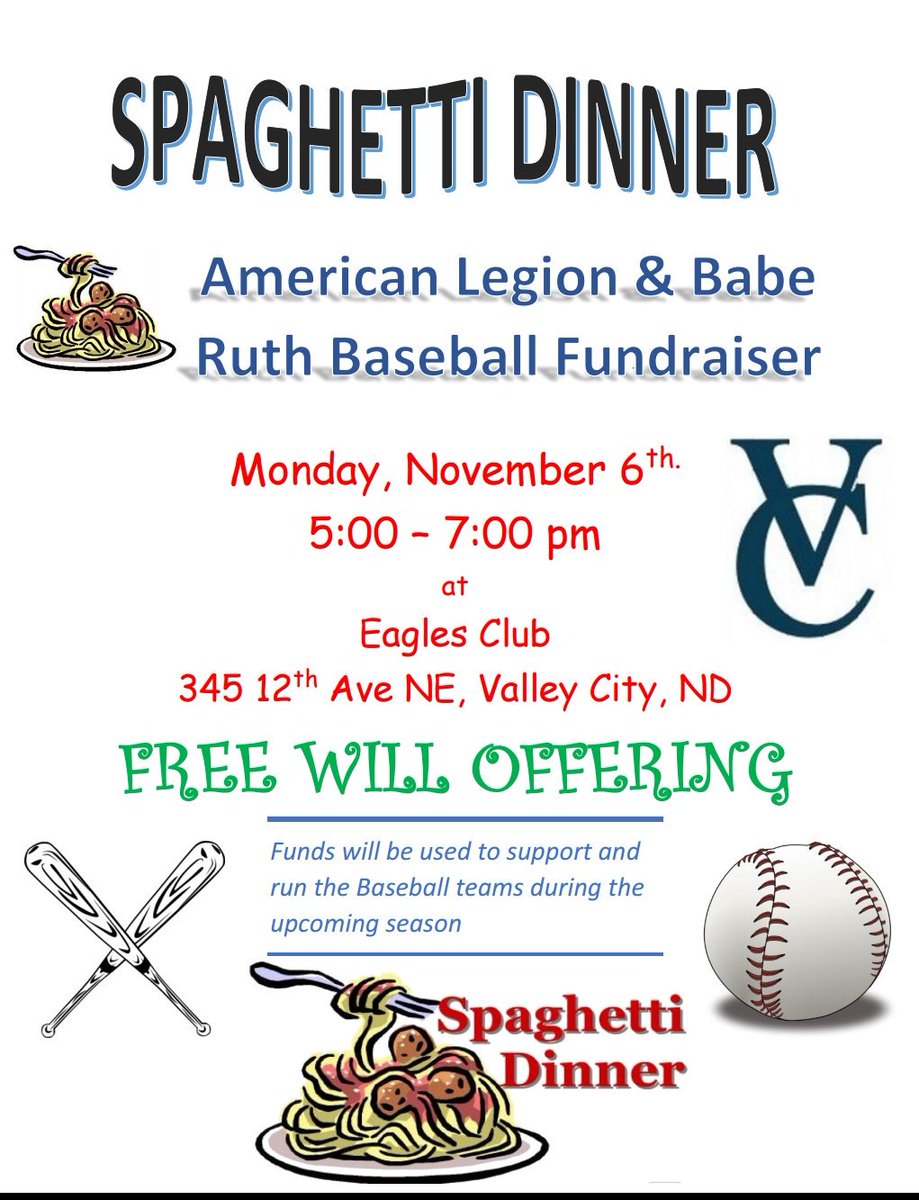 VCbaseball_31's tweet photo. Legion &amp;Babe Ruth fundraiser Nov 6th. Mark it down on your calender, hope to see a bunch of people there. https://t.co/Lk9Ap35bpQ