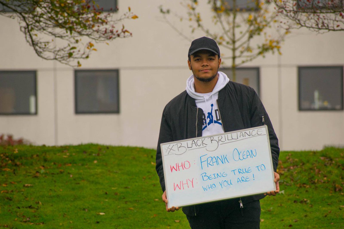 Aaron admires Frank Ocean for teaching him to be true to himself! #BlackBrilliance  #UEABHM17  #BlackHistoryMonth  