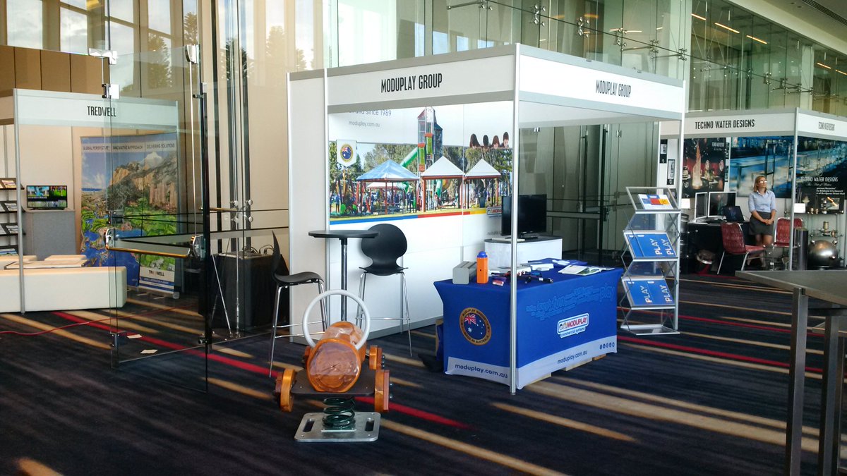 moduplay's tweet photo. We're all set up and ready to go at #PLANational17, feel free to come down and say g'day to the team! 😄 #Moduplay https://t.co/bTqlfQ0m7I