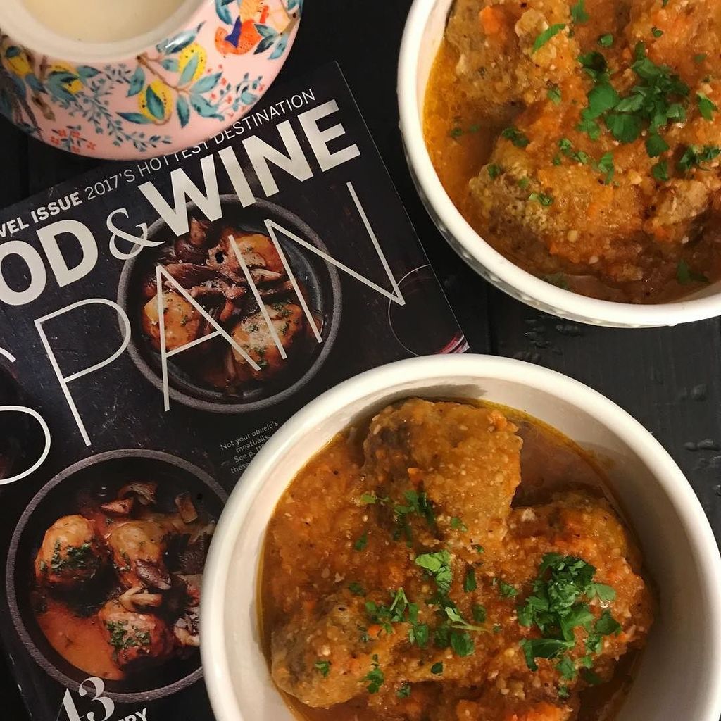 SaturdaySnacks's tweet image. Usually I improvise, but tonight we went by the book. Feast your eyes on #albóndigas with wild mushrooms via @foodandwine 💃.