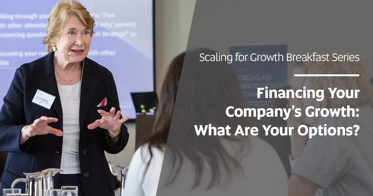 How do different financing choices impact a company's growth plans? Find out @ our next B/fast w/ <a href="/JanaMatt/">Jana Matthews</a> Nov 9: bit.ly/2zvWPWS