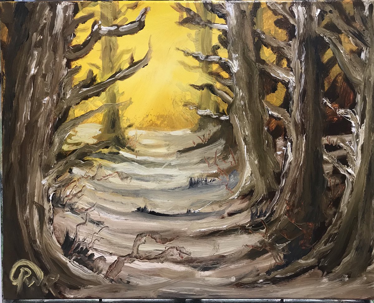 yoitsmegrant's tweet photo. New #bobross #painting I did today to get in the Halloween spirit.  @2InchBrush @HappyLittleTr33 https://t.co/w7NMMYJnXP