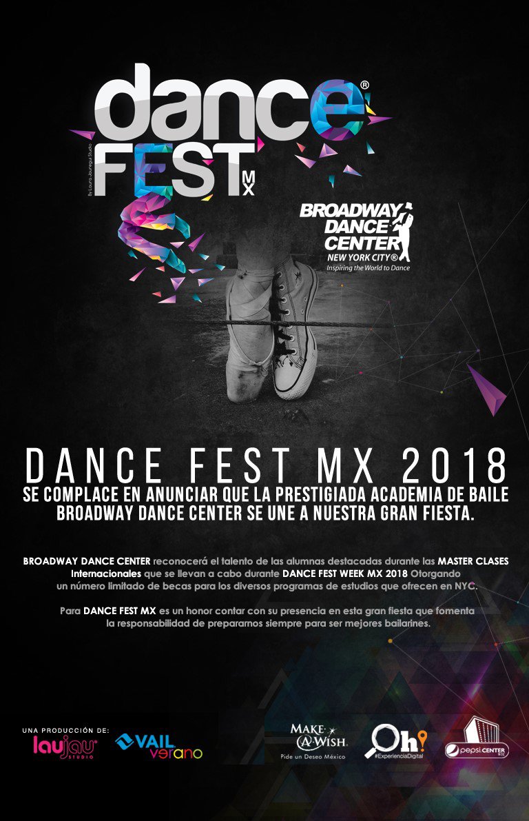 dancefestmx's tweet photo. Nos complace anunciar que @BroadwayDance se une a #DanceFestMx otorgando becas a las alumnas más destacadas en la próxima #DanceFestWeek https://t.co/o0me4Uvz0n