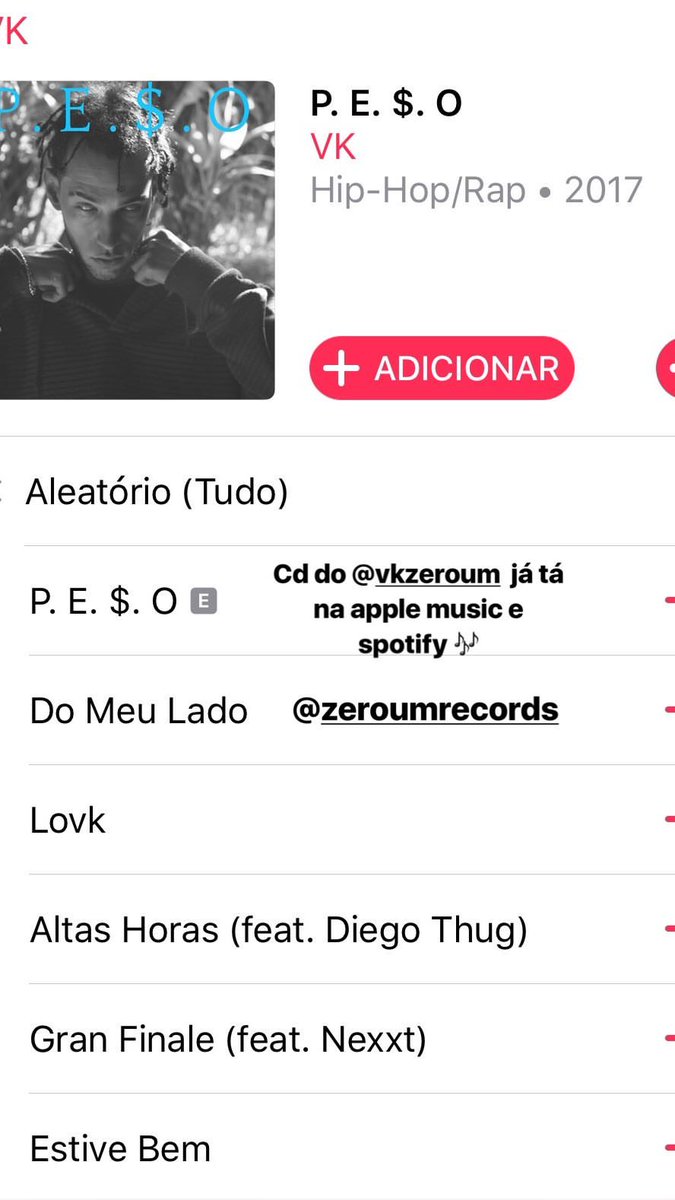 ConexaoZeroUmR's tweet photo. O álbum "P.E.$.O" do @VkZeroUm está disponível nas plataformas do Spotify e Apple Music. Corre lá! https://t.co/nG0TanSYxo