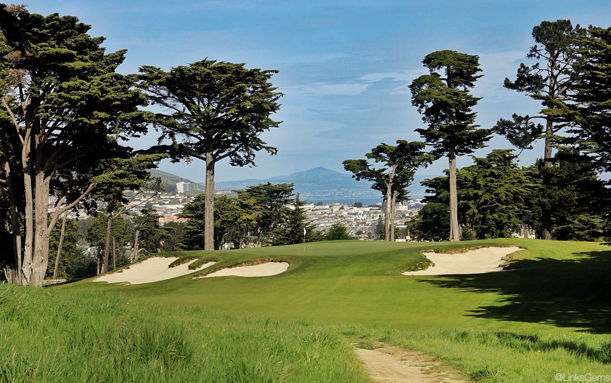 The par-3 6th at Cal Club looks out over San Francisco Bay at Mount Diablo, some 25-miles east. A great hole at a truly magnificent club.