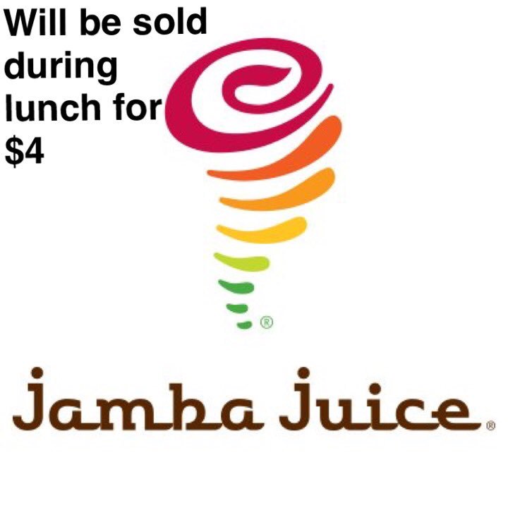 bphs_braves's tweet photo. Hey braves! Tomorrow is going to be at a high of 103 degrees &amp; what's better than some Jamba Juice to cool you down? 🌞🍓🍍 https://t.co/Tmtc9WNR2a