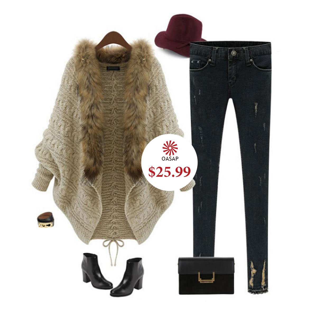 Batwing Sleeve Open front Faux Fur Cardigan
goo.gl/DkSwr6 #womenfashion #womencoat