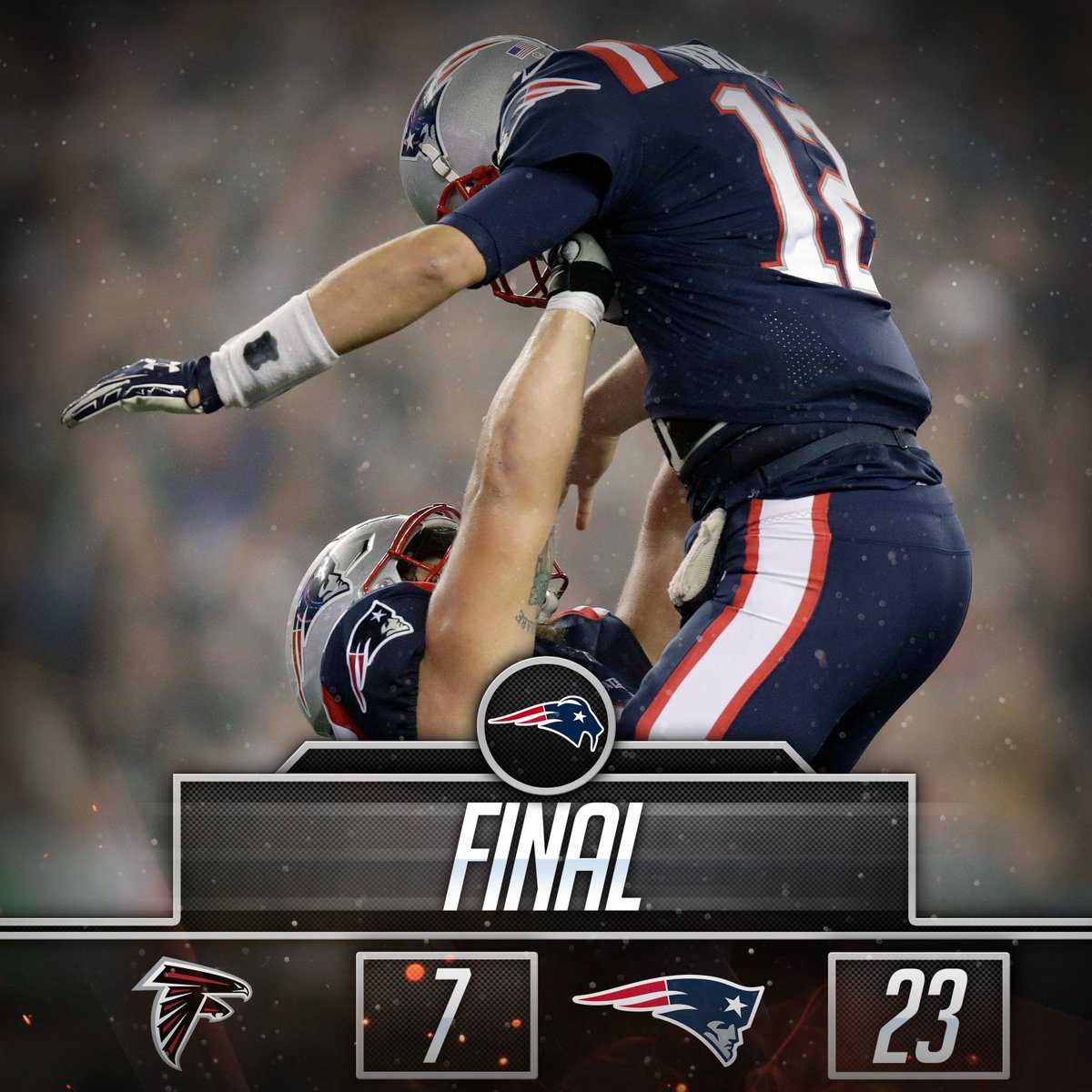 Patriots Nation On Twitter Victory Just Like The Super Bowl Your New England Patriots Take Down The Atlanta Falcons Winning By A Final Score Of 23 7 Https T Co Jqkjwoqb7m