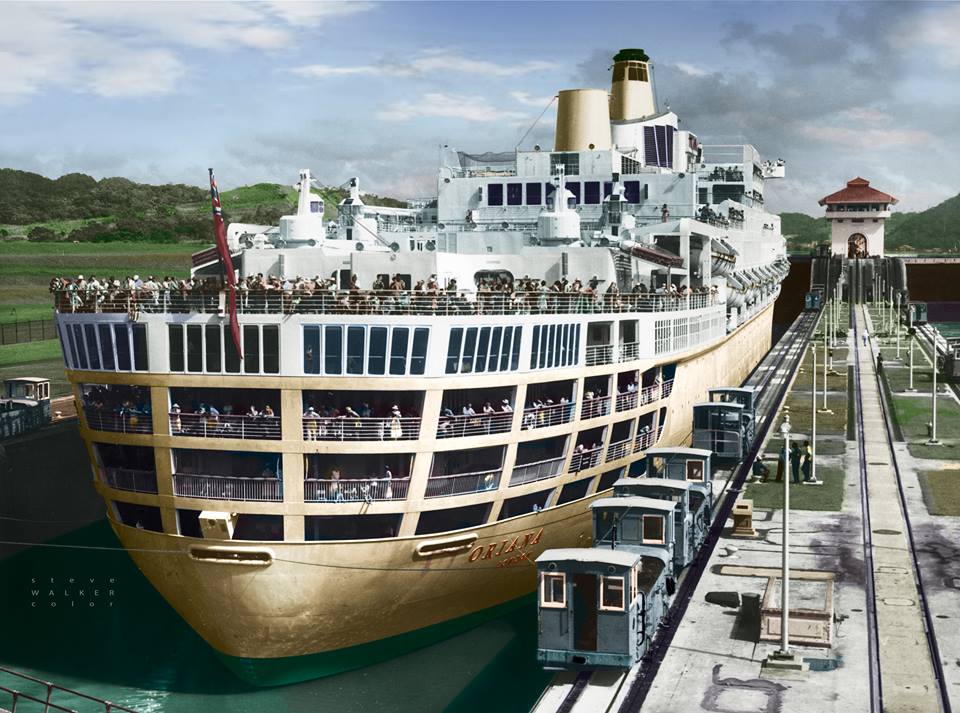 donships1's tweet photo. Oriana in #Panama Canal 1959-2005 41,915 tons Orient Line by Vickers-Armstrongs, Barrow Scrapped Zhangiagang China #ShipsinPics https://t.co/z5J8P0ko1d