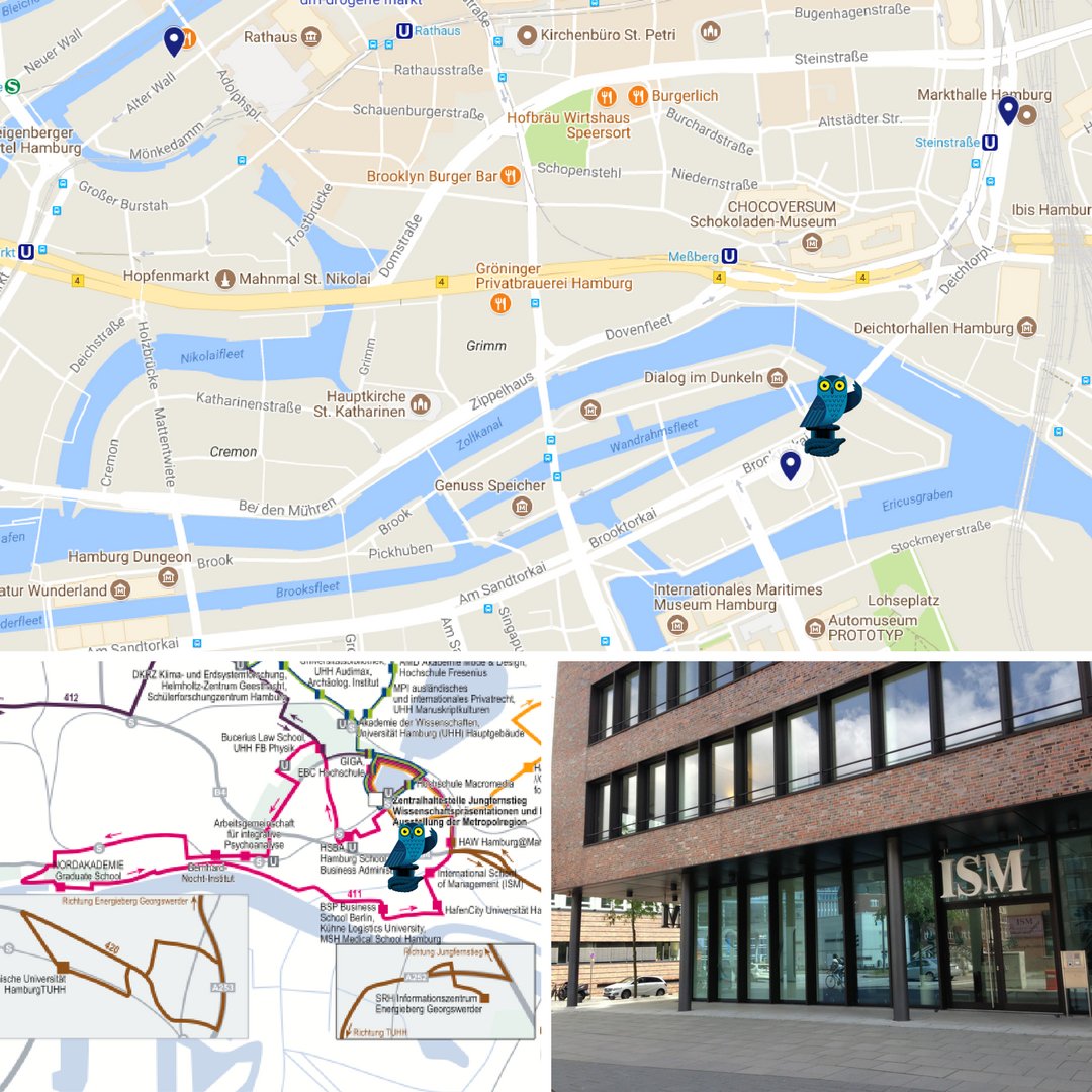 ndwhh's tweet image. Die @ISM_Hochschule ist mit der Bus-Shuttle-Linie 411 zu erreichen sowie mit der U-Bahn-Linie 1 (Haltestelle Meßberg) #NdWhh17 #studyism