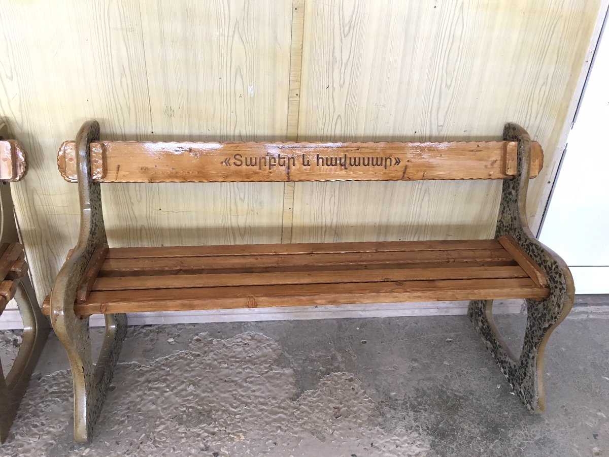 differentequal1's tweet photo. New #benches with "#Different and #Equal" and "#Equality for #boys and #girls" messages to be installed in new #garden in Arteni #village. https://t.co/60EIQAJfFs