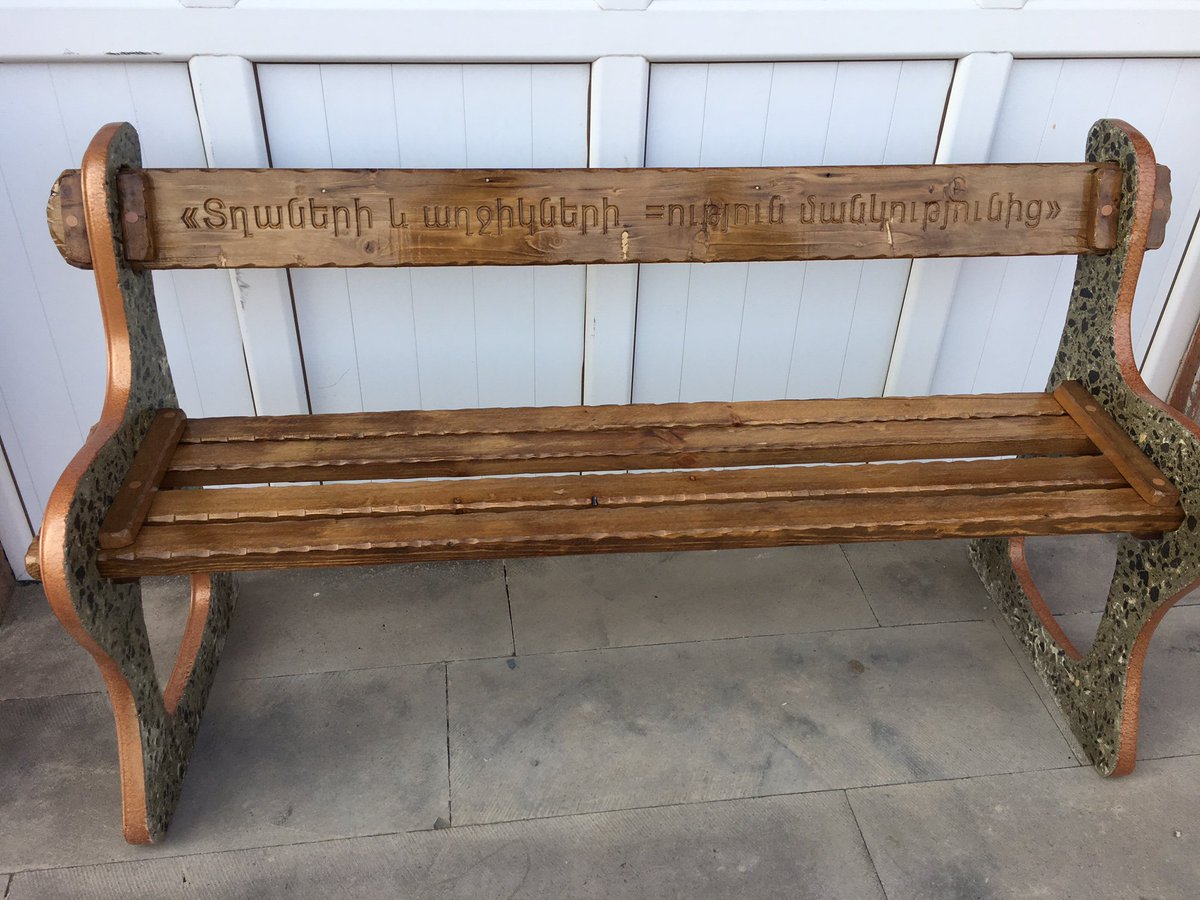 differentequal1's tweet photo. New #benches with "#Different and #Equal" and "#Equality for #boys and #girls" messages to be installed in new #garden in Arteni #village. https://t.co/60EIQAJfFs