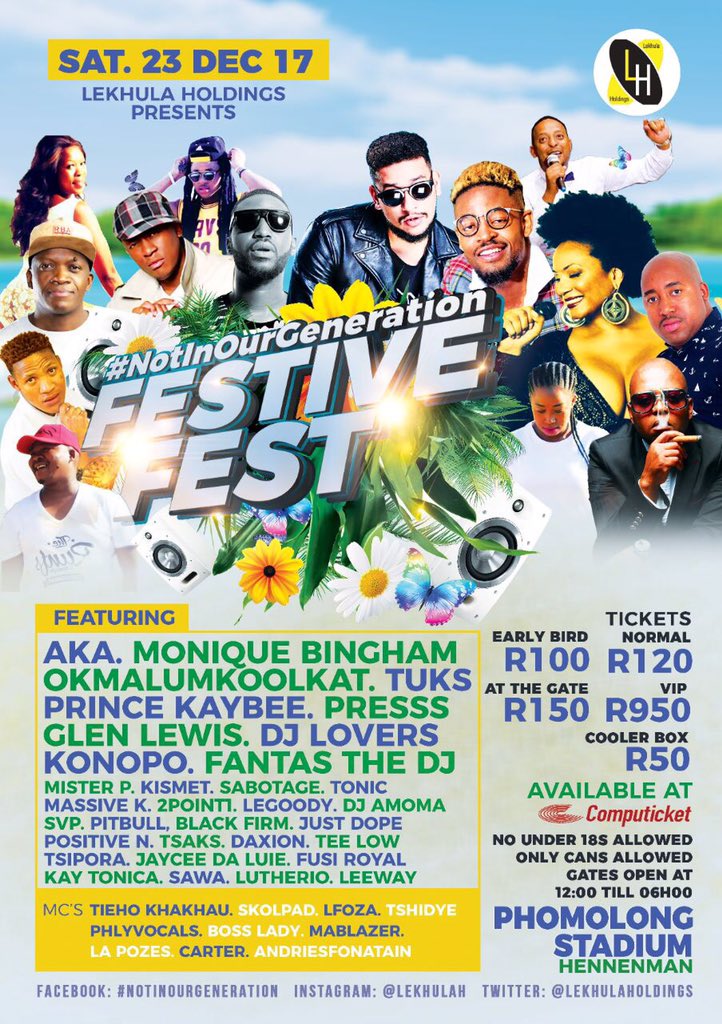 zamalekhula's tweet photo. God Is Good
To God Be The Glory
Thank You Jesus
#NotInOurGeneration
#FestiveFest2017
#23December2017
#FillUpPhomolongStadium https://t.co/M3gEHmej85