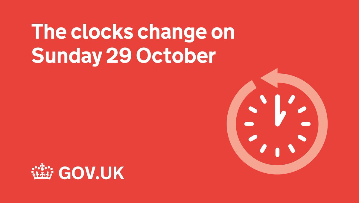 Don’t forget that the clocks go back 1 hour this weekend: gov.uk/when-do-the-cl… #clocksgoback