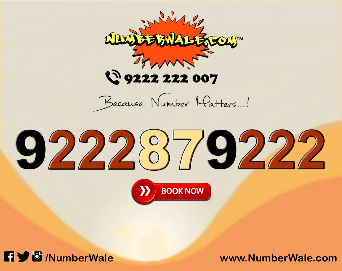 Numberwale's tweet photo. #Fancynumbers #vipmobilenumbers #fancymobilenumbers #vipnumber #goldnumber #vipnumberforsale
https://t.co/cOeE6hJqT6
Call : 9222222007 https://t.co/kLafvPnDrR