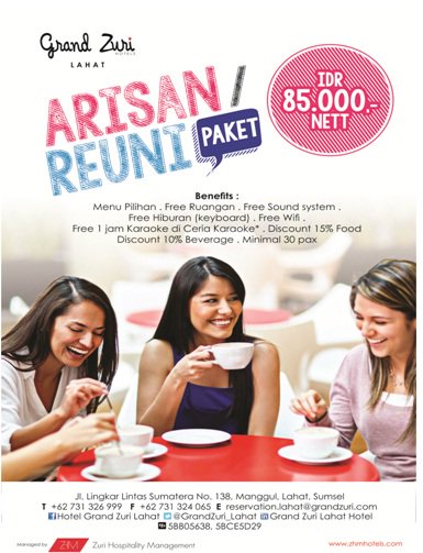 Paket Arisan/Reuni Only IDR 85.000 call +62 731 326 999 #zurilahathotel