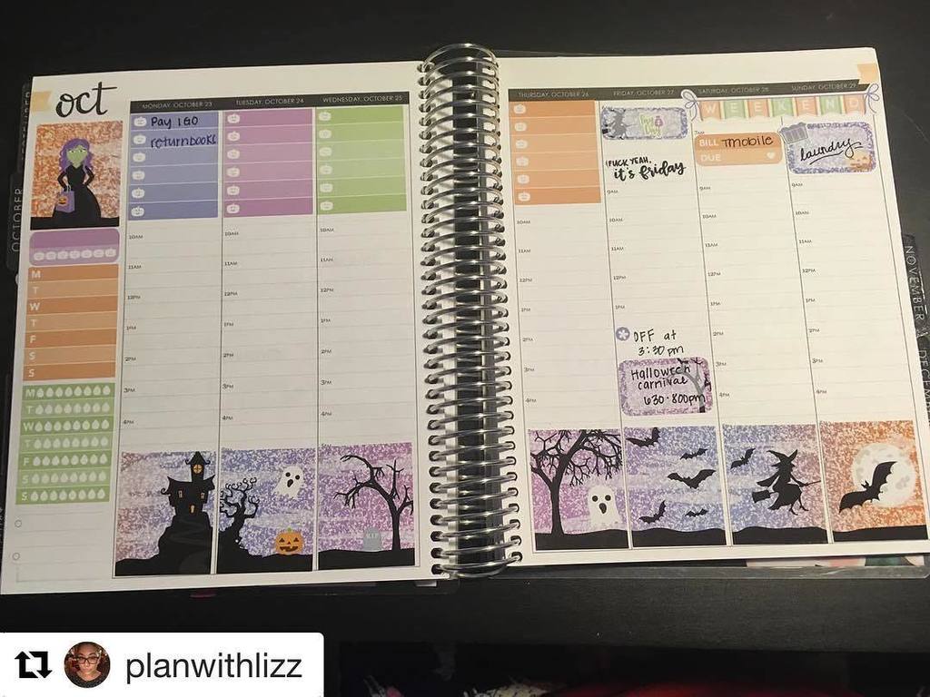 PplOverPlanners's tweet photo. Pretty Halloween spread from @planwithlizz 🎃 https://t.co/8PLorIaMc3