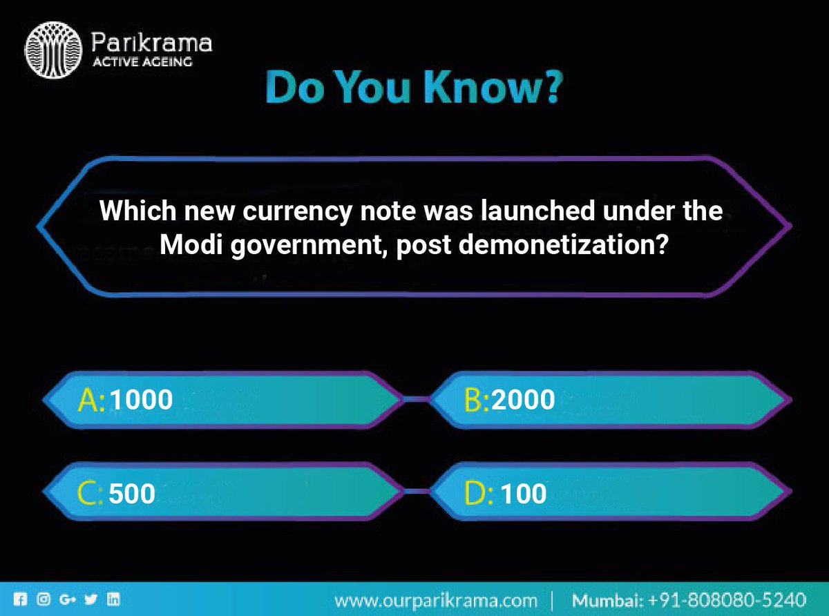 OurParikrama's tweet photo. Let's Check Our General Knowledge!
#ParikramaActiveAgeing #ActiveAgeing #Seniors #Learning #Knowledge https://t.co/aFH0sBNQFC