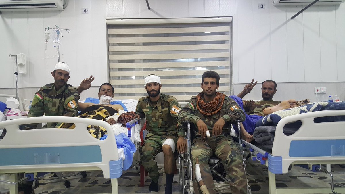 Some of #Peshmerga wounded in #AltunKupri (Pirde); posted on their public Facebook group; note these are PAK who helped hold line