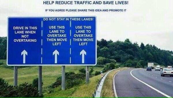 Just something to think about if you are using a motorway this half term. 

#LeftIsRight 

#DontLaneHog 

#RoadSafety #Motorway