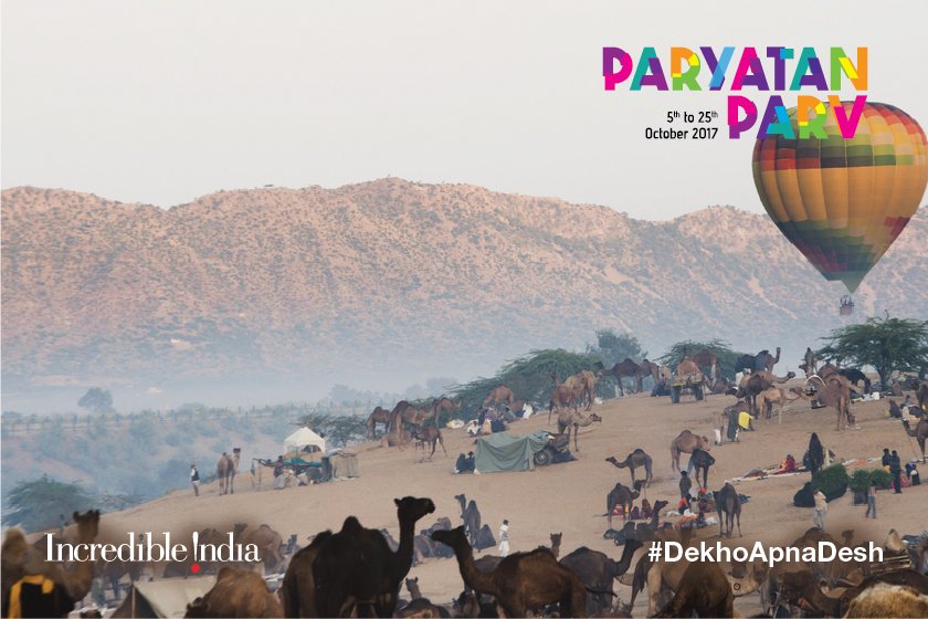 incredibleindia's tweet photo. Be on cloud 9. Take the hot air balloon ride at Pushkar city. #DekhoApnaDesh #ParyatanParv2017 https://t.co/DZbllKVdgM