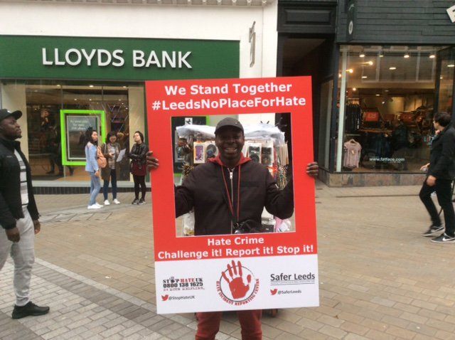 SaferLeeds's tweet photo. Find out more about how to report a hate incident! https://t.co/WAV6eZkhWo @LeedsBID @Leeds_City_Ctr  @LeedsCC_Help #leedsnoplaceforhate https://t.co/SZpE4yG2cV