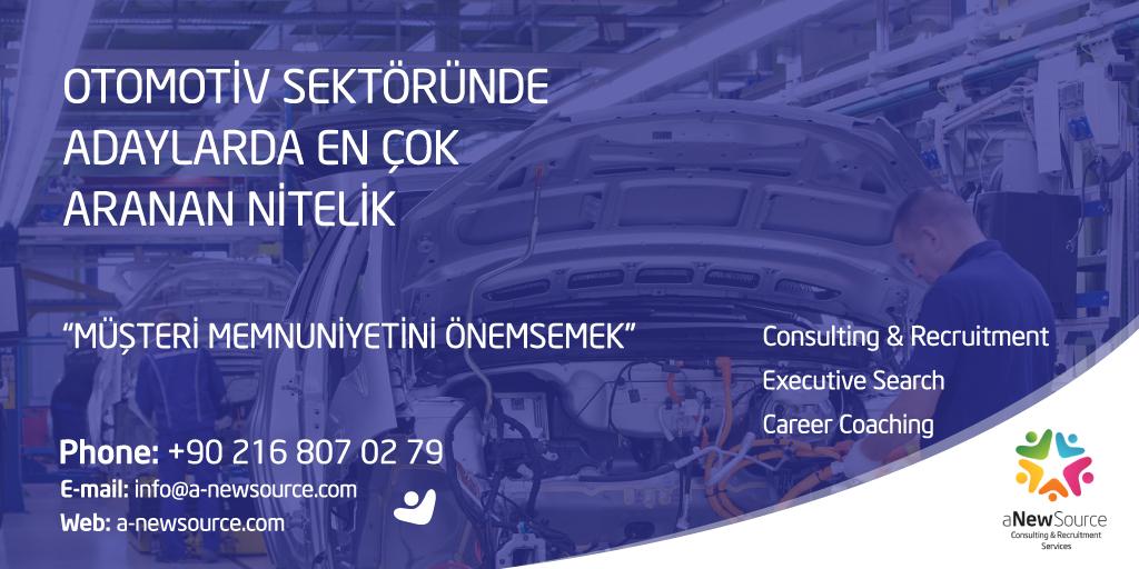 aNewSource's tweet photo. Otomotivde, 2017 işe alım süreçlerinde, adaylarda aranan en öncelikli nitelik “Müşteri Memnuniyetini Önemsemek” oldu! #aNewSource #Otomotiv https://t.co/9ZoO3bjXBt