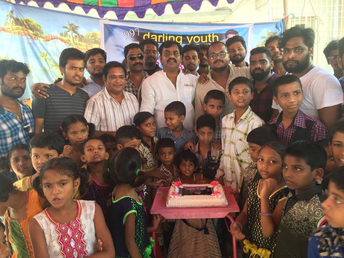 venupotturi's tweet photo. Bobbili fans celebrating Bday at orphanage #HBDDarlingPrabhas https://t.co/cYsrAEjP1l