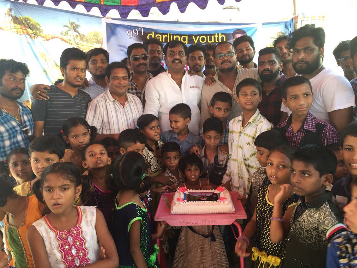 venupotturi's tweet photo. Bobbili fans celebrating Bday at orphanage #HBDDarlingPrabhas https://t.co/cYsrAEjP1l