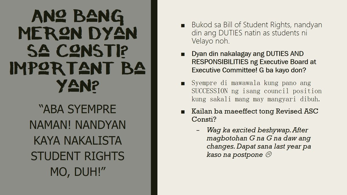 4Aw3rful's tweet photo. Mga ka-4AW3R!!! Eto na ang first installment ng Plebiscite 2017! #BasaBasaDinPagMayTime #4AW3R (1/n) https://t.co/4m36qQJdRS