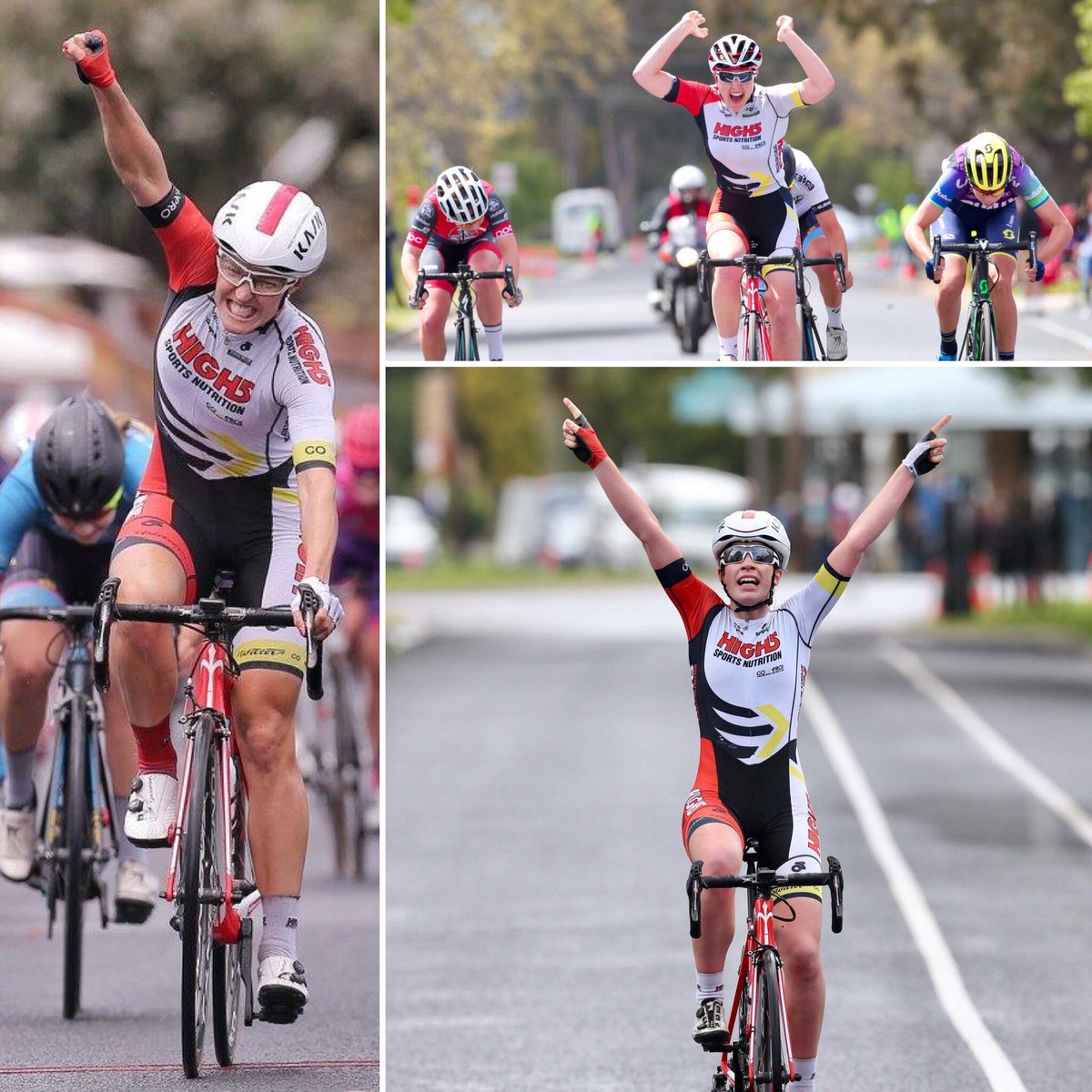 RebeccaWiasak's tweet photo. Victory salutes of @High5DreamTeam. So happy to have been part of maiden NRS wins for @chloemoran01 and @rubyr_g at #TOG17. 📷 Con Chronis https://t.co/PNy4ib5SZz