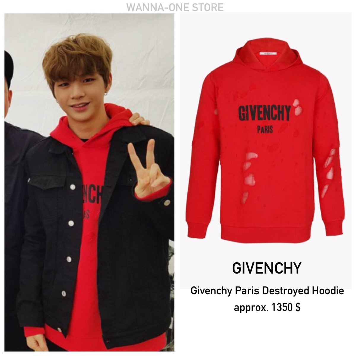 givenchy destroyed hoodie red