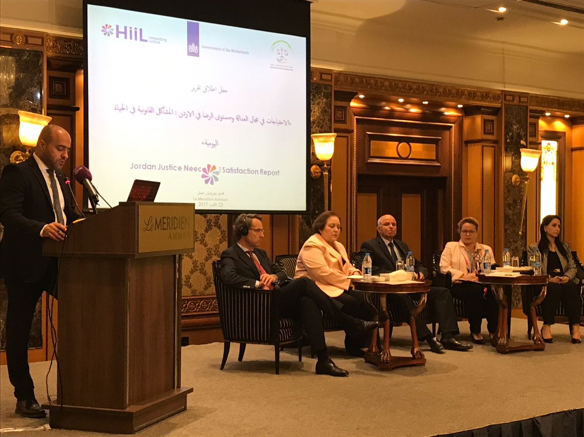 mgramatikov's tweet photo. Around one in 3 people in #Jordan had to deal with a serious #legal problem in the past 4 years. HiiL #Innojustice is launching it report https://t.co/gQEvgi3mGy