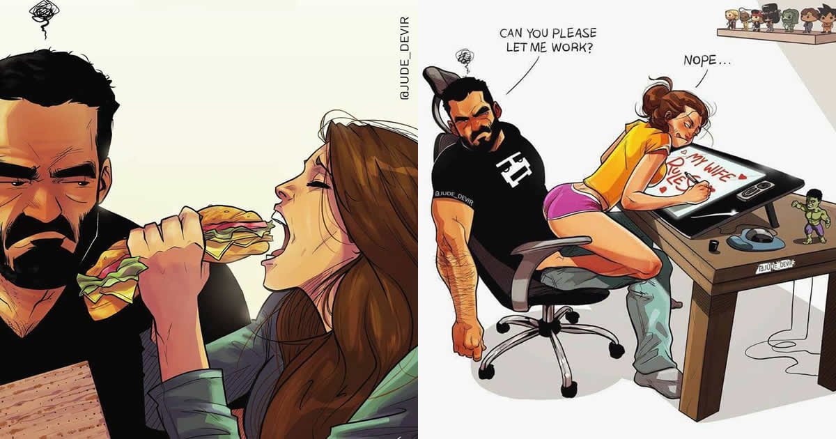 9gag On Twitter Artist Illustrates Everyday Life With His Wife In 10 