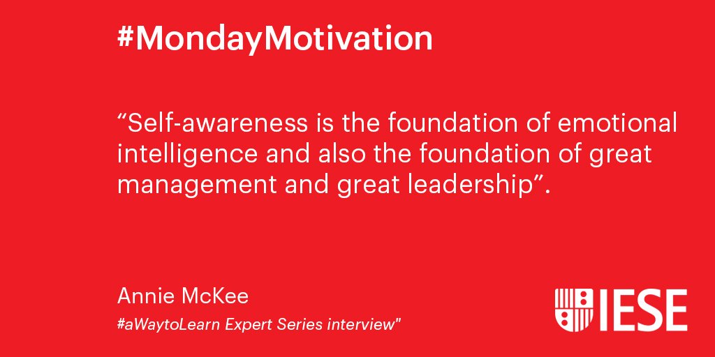 iesebschool's tweet photo. No better way to start the week than by looking for happiness @ work with @anniemckee #MondayMotivation #aWaytoLearn https://t.co/5ZOxVTRLSd https://t.co/hHUFjVkOsF