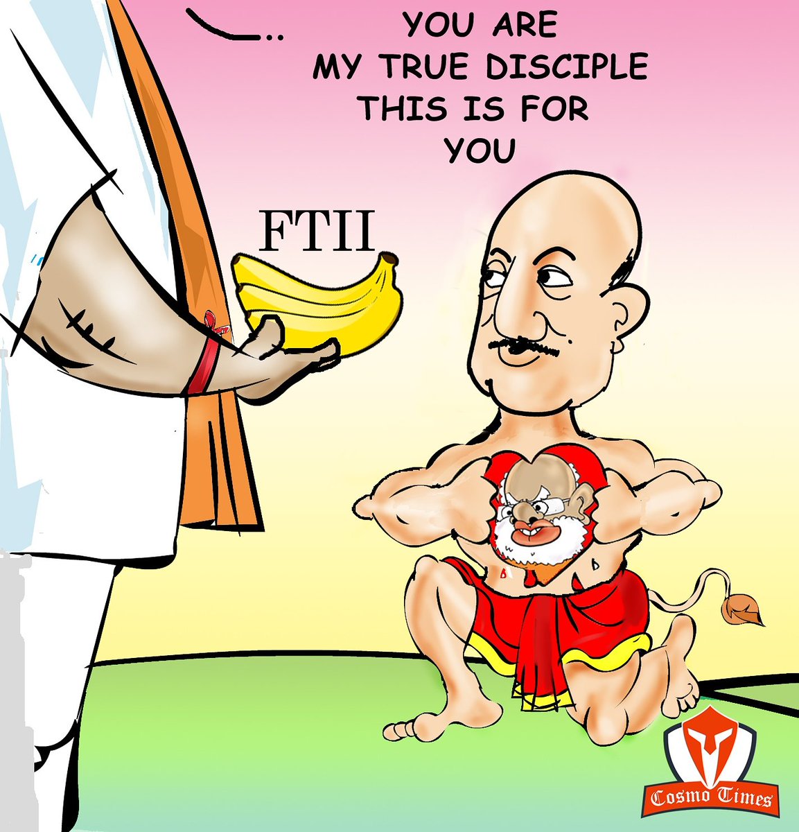 Cosmotimes_'s tweet photo. Here's your special loyalty reward, Anupam, Chairman of FTII
#cosmotimes #cosmochronicles #cosmocartoons #AnupamKher #Modi #FTII #bjp https://t.co/4qNC2RuswT