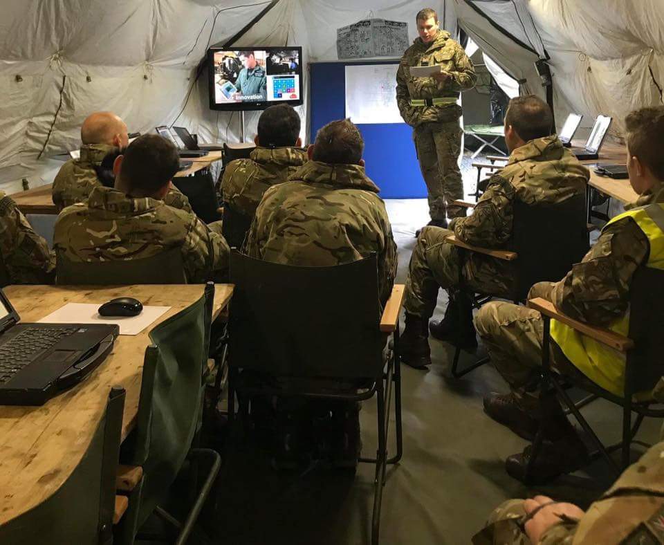 RAFCyberspace's tweet image. #CyberCommsSpec &amp;amp; #CommsInfraTech Reservists visit 90SU at ACPV17, the RAF&apos;s expeditionary Air &amp;amp; Jt Ops comms enablers &amp;amp; cyber protectors.