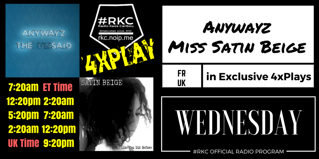 ▂▂▂▂▂▂▂▂▂▂▂▂▂▂ TUE 4xPLAYs 7:20⚪12:20⚪17:20⚪2:20 UK 🔴@Anywayzmusic 🔴@MissSatinBeige on #RKC 📻 rkc.noip.me ▂▂▂▂▂▂▂▂▂▂▂▂▂▂